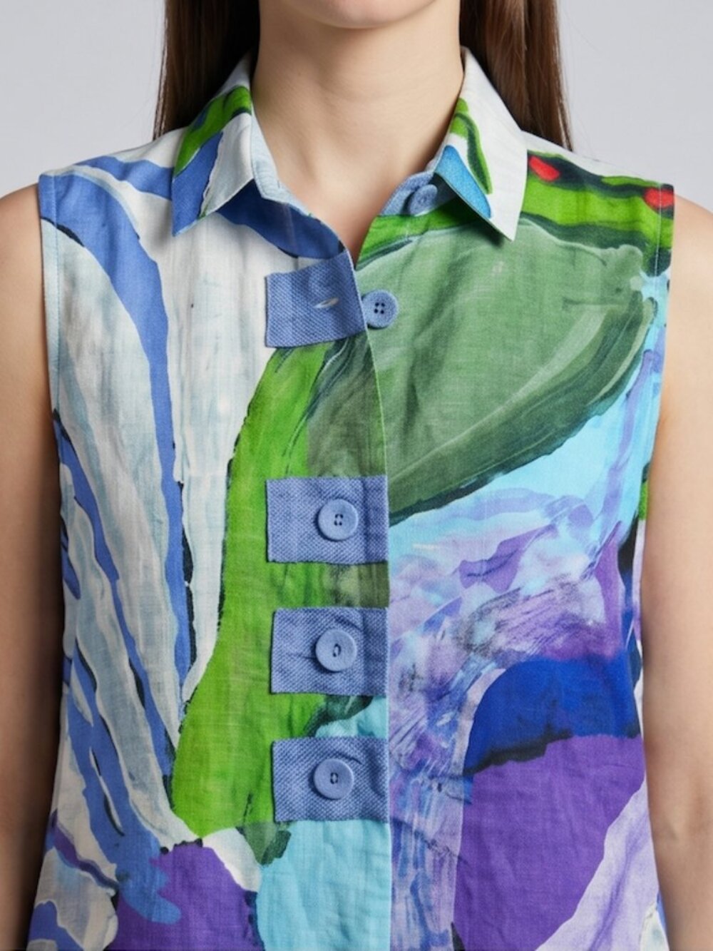 Claire Desjardins Abstract Sleeveless Blouse XS - Picture 2 of 9